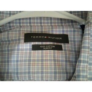 tommy hilfiger shirt men long sleeve 16  34/35 Color is Carnation (multi Color)